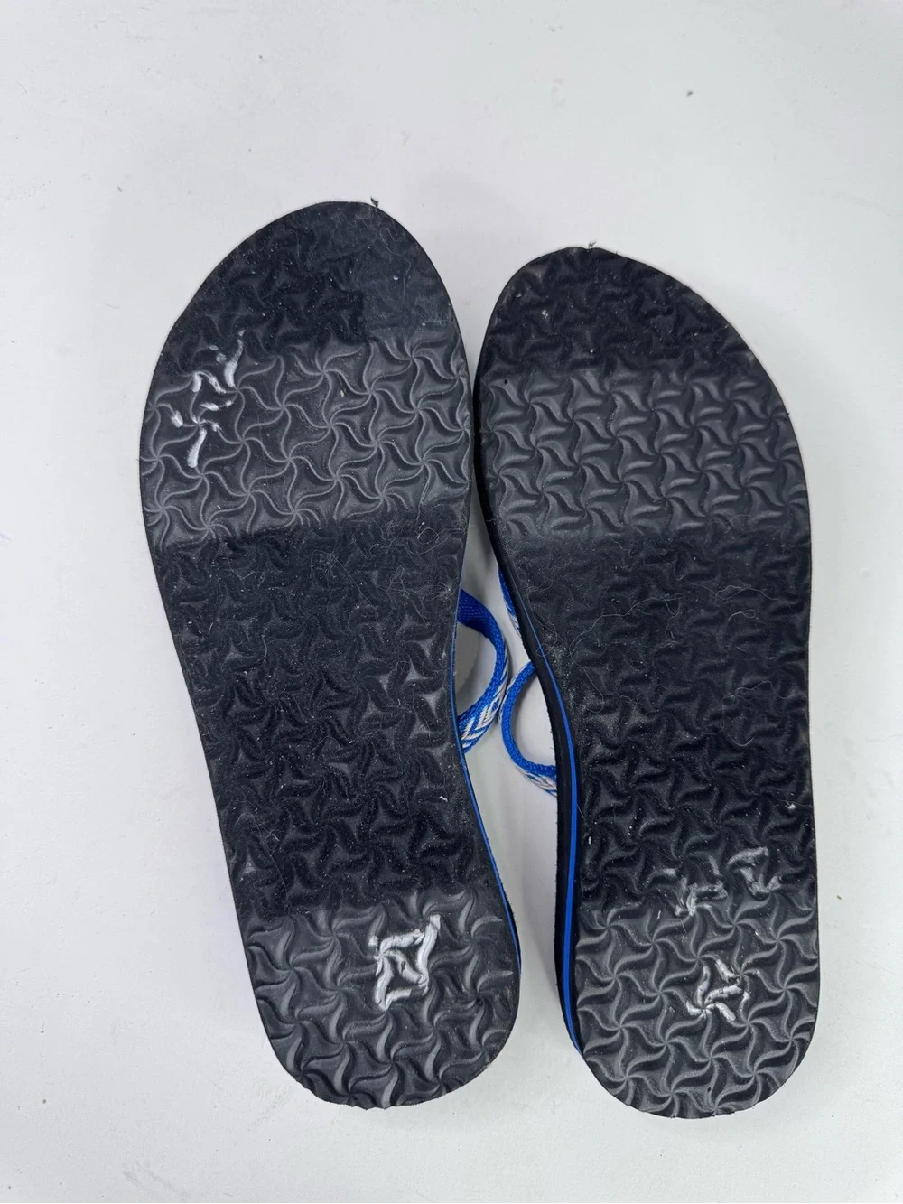 Teva Blue and White Patterned Strap Olowahu Flip Flops